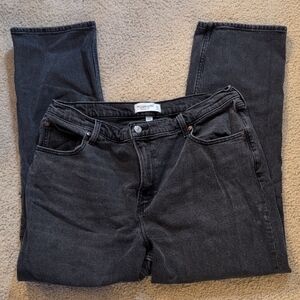 Abercrombie & Fitch Black Curvy Love The 90s Straight Ultra High Rise Jean 33 S
